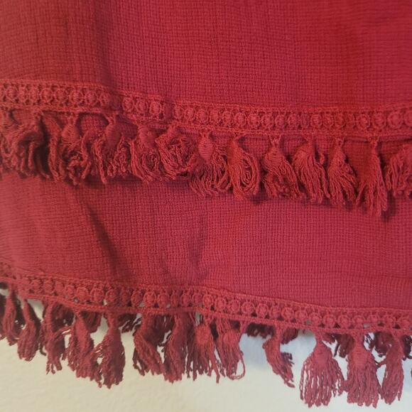 Native Daughters Mini Skirt Womens M Red Tassels Boho Western - Picture 4 of 8